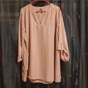 Maurices tan and gold blouse